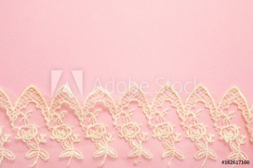Picture of White Lace on Piank Background